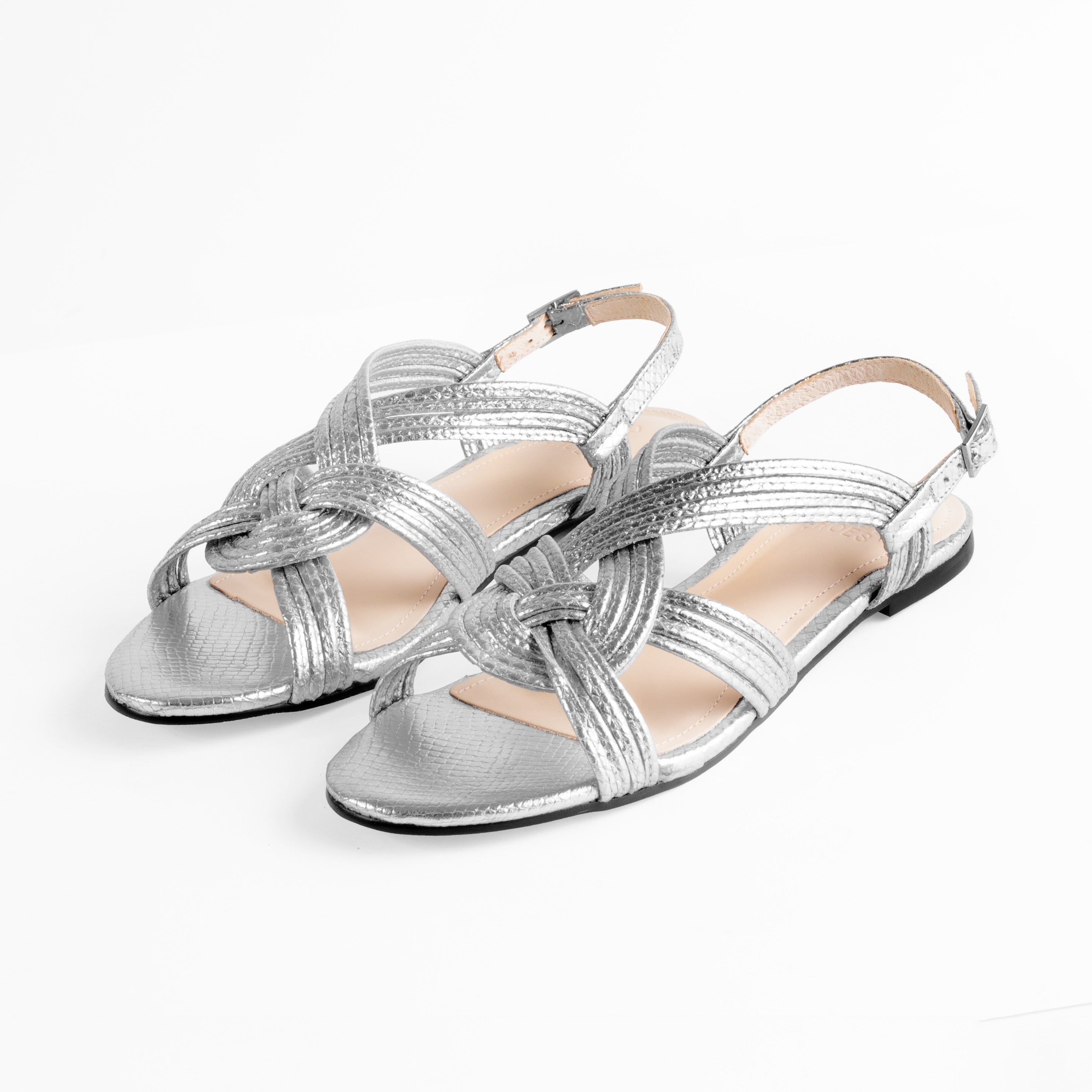 Rasteira Bruna Snake Silver