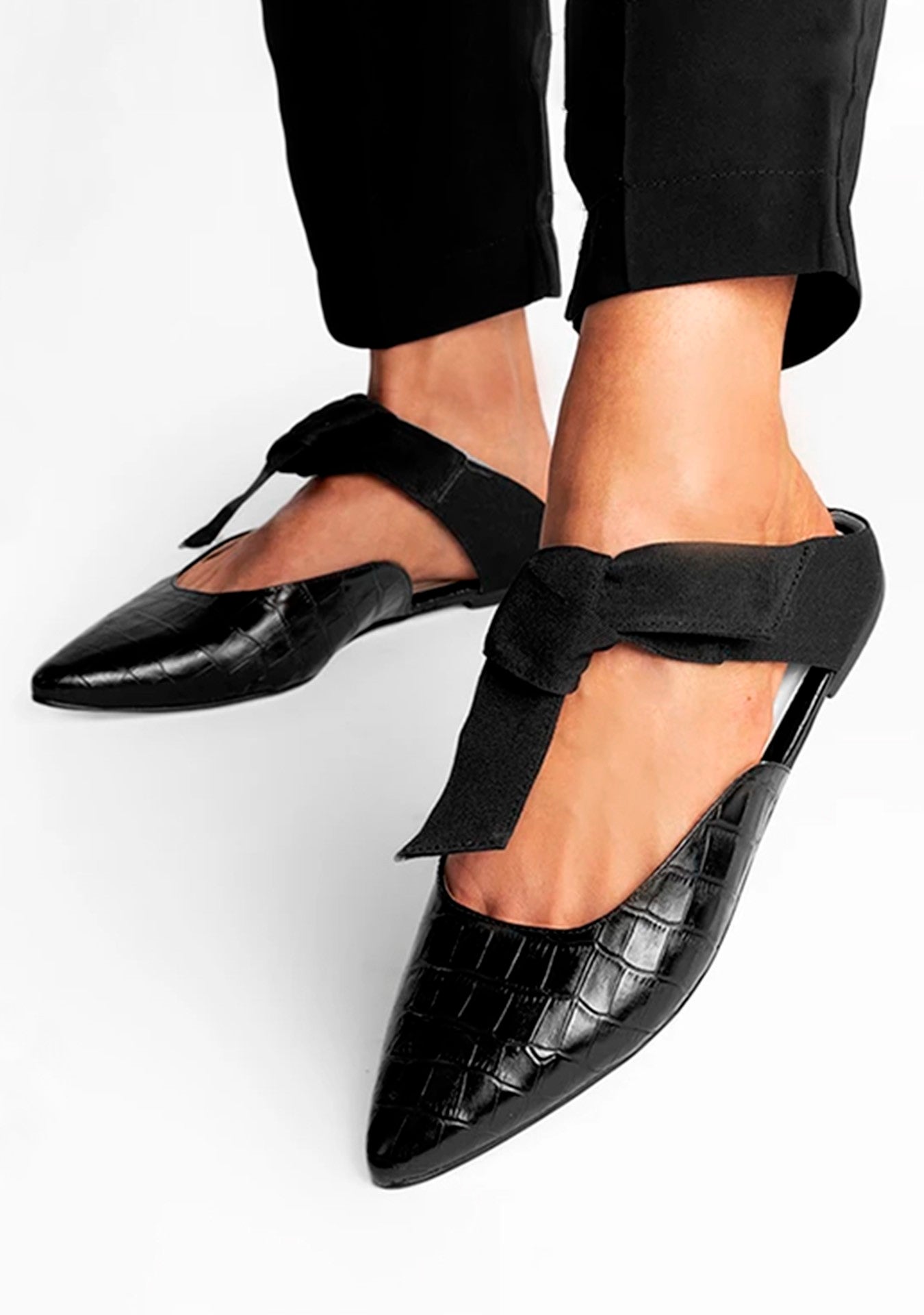 Mule Mia Croco Black