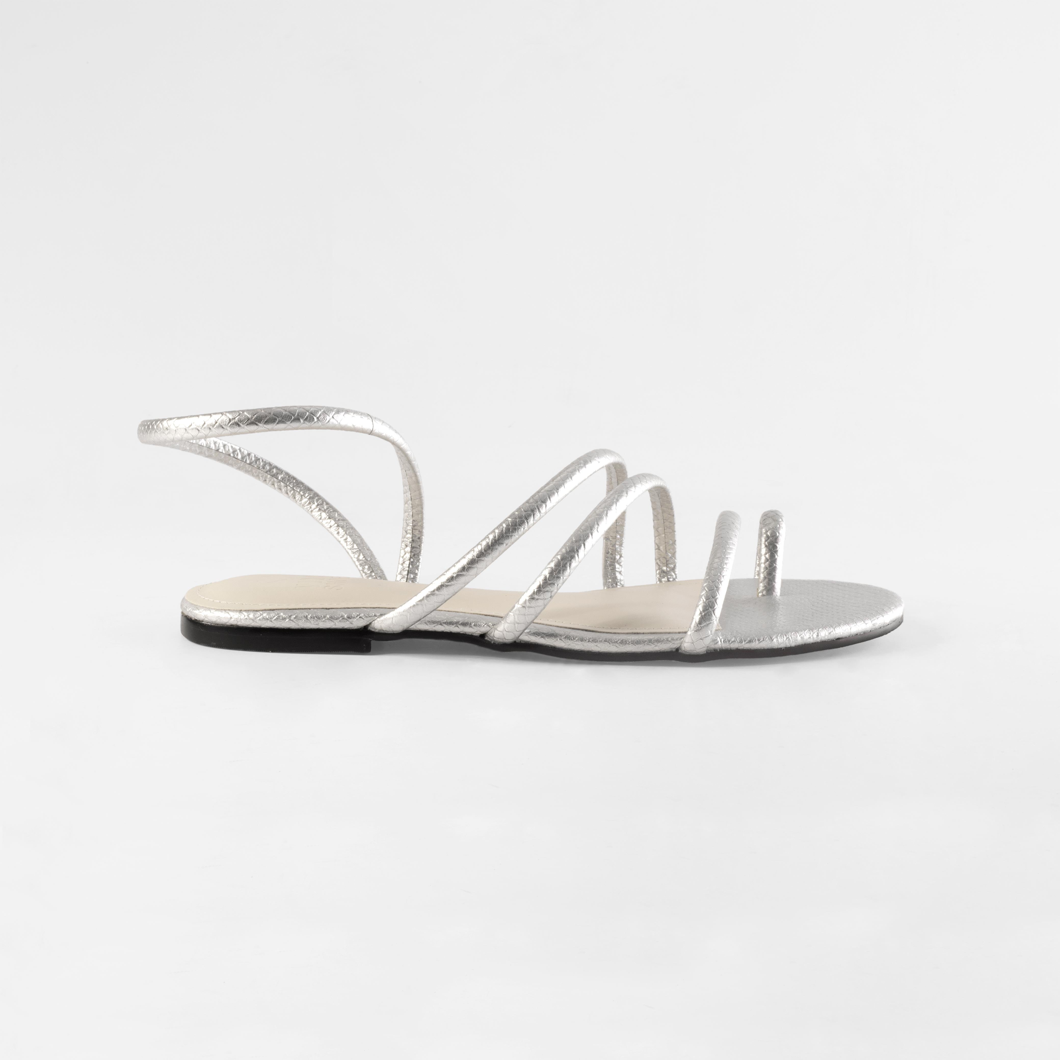 Rasteira Alana Snake Silver