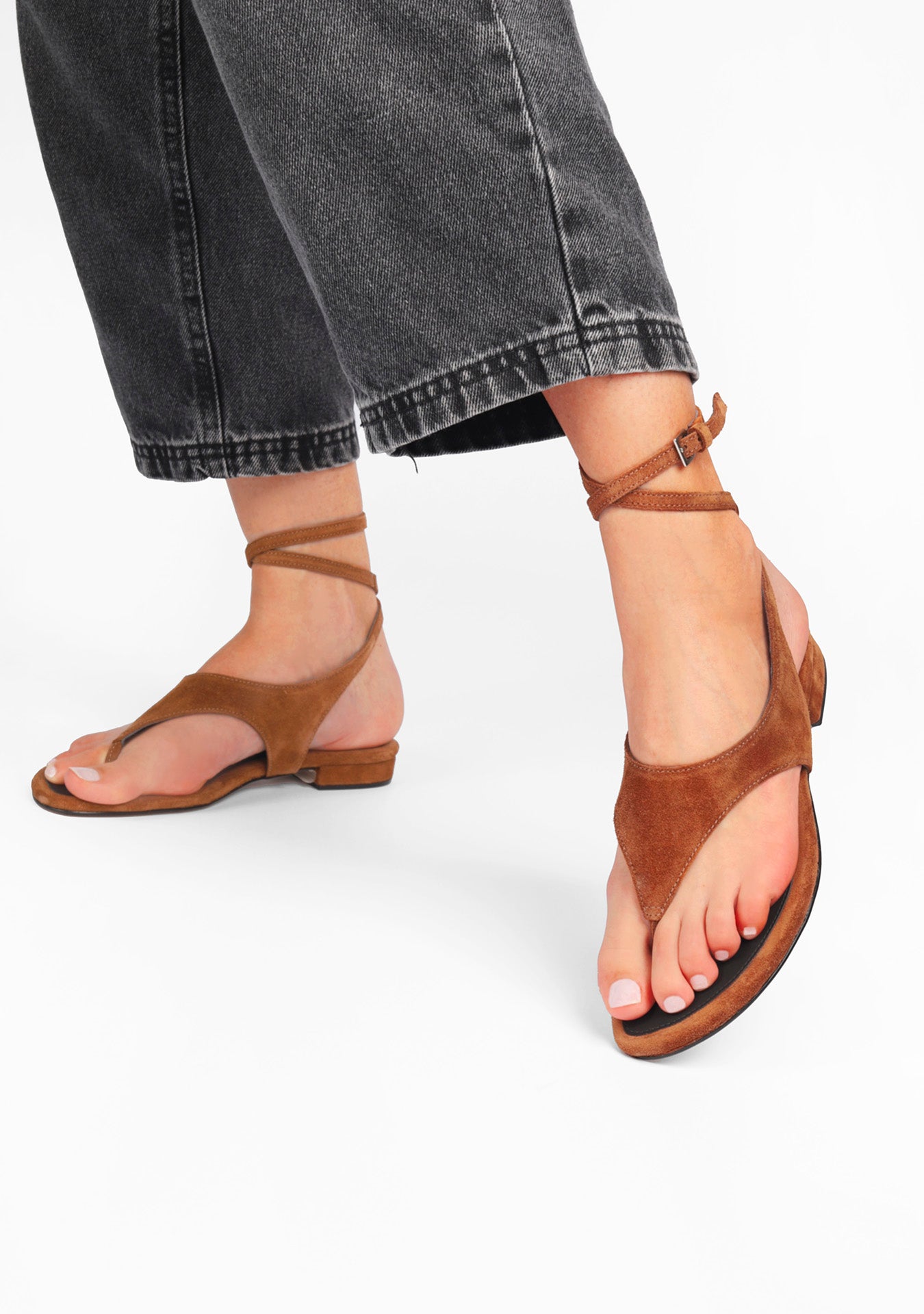 Rasteira Eliot Camurça Capuccino