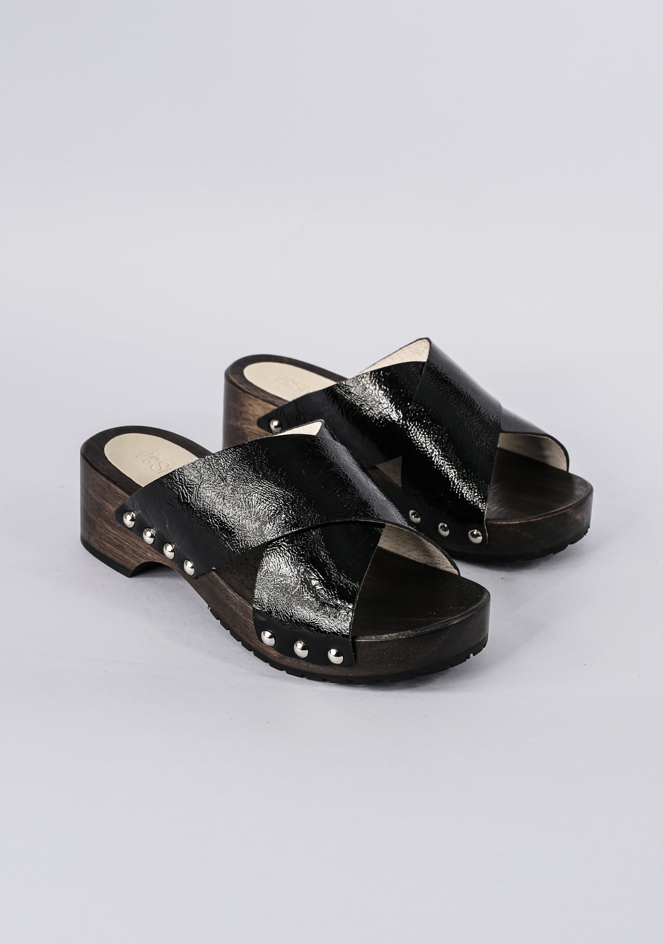 Tamanco Clog Mikaela Shiny Black