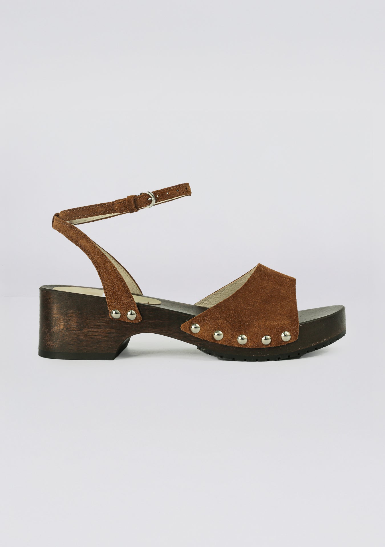 Sandália Clog Stacey Camurça Capuccino