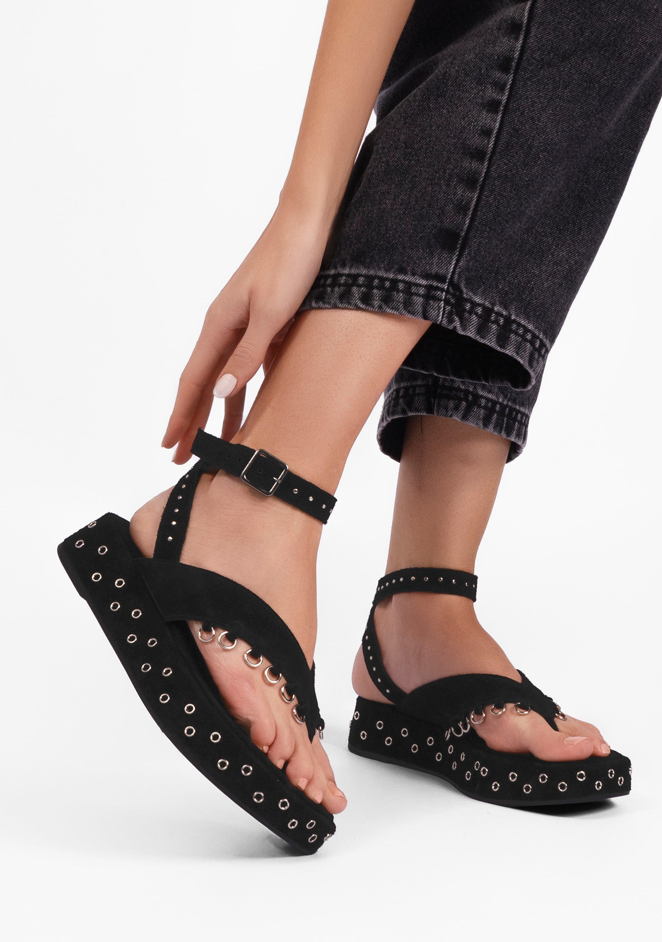 Flatform Vika Camurça Black