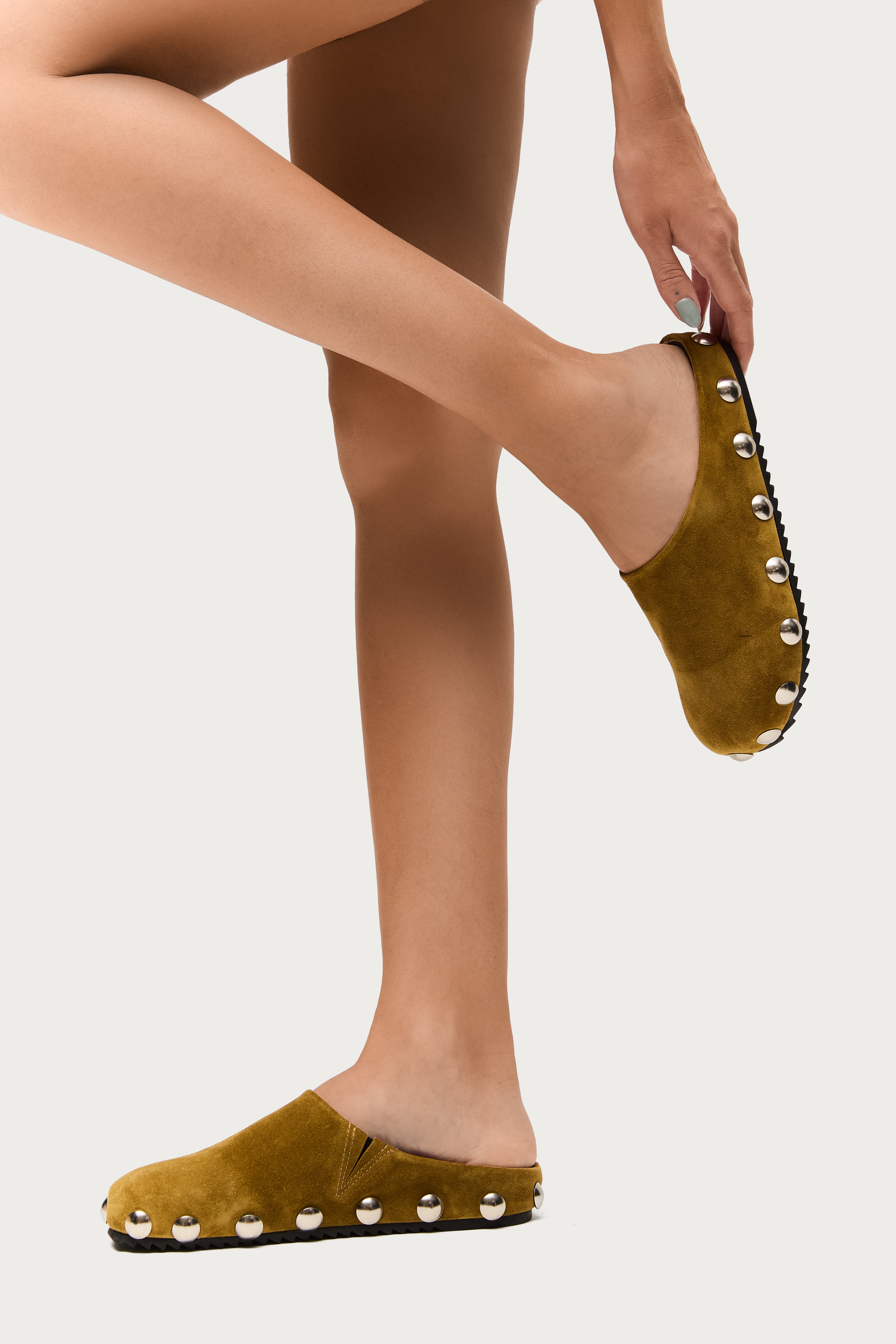 Mule Clog Gloria Camurça Khaki