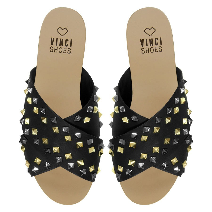 Rasteira Nice Studded Black