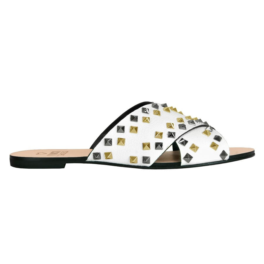 Rasteira Nice Studded White