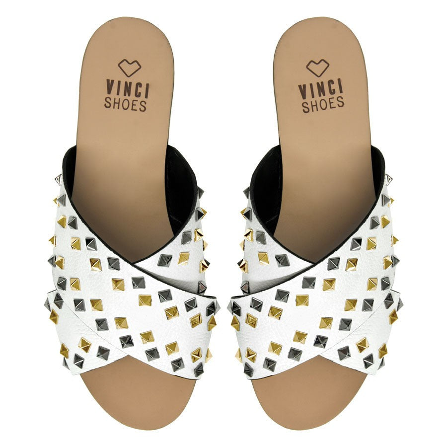 Rasteira Nice Studded White