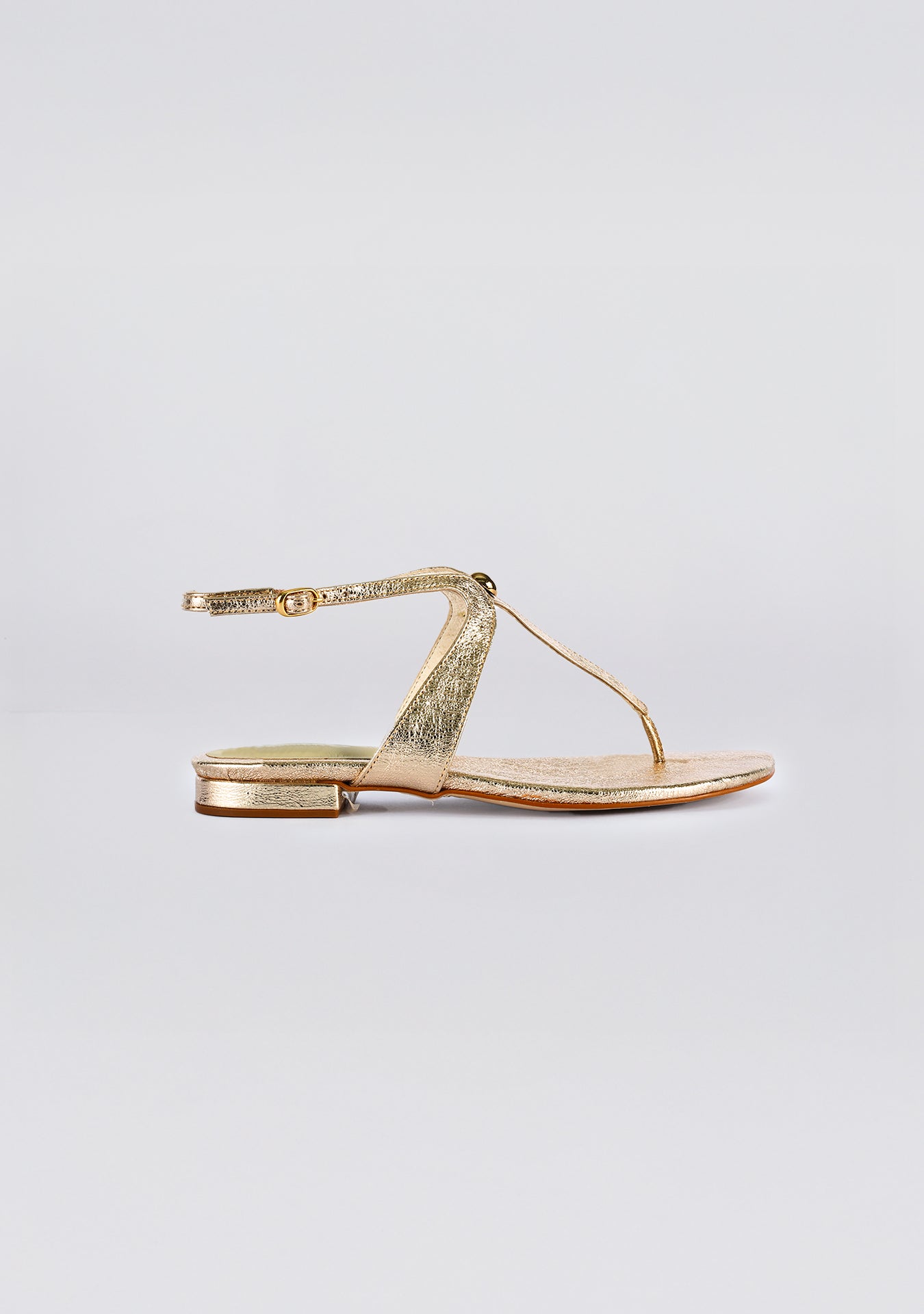 Rasteira Lua Crackle Gold