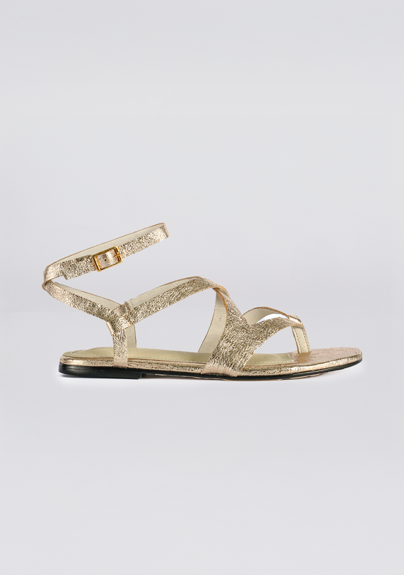 Rasteira Mykonos Crackle Gold