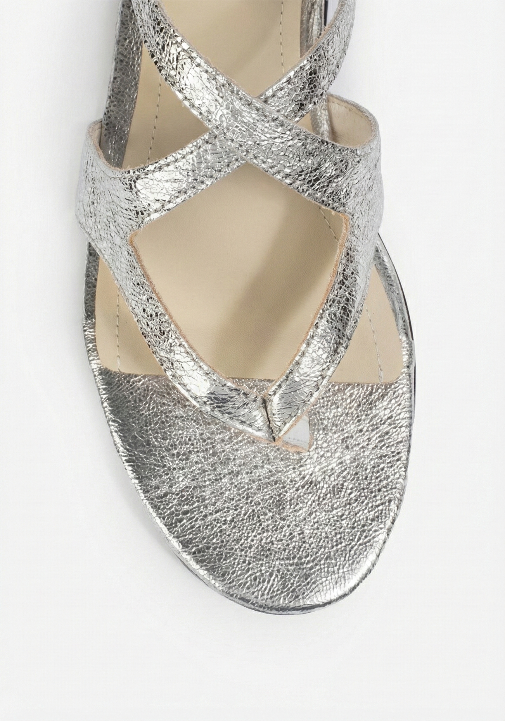 Rasteira Mykonos Crackle Silver