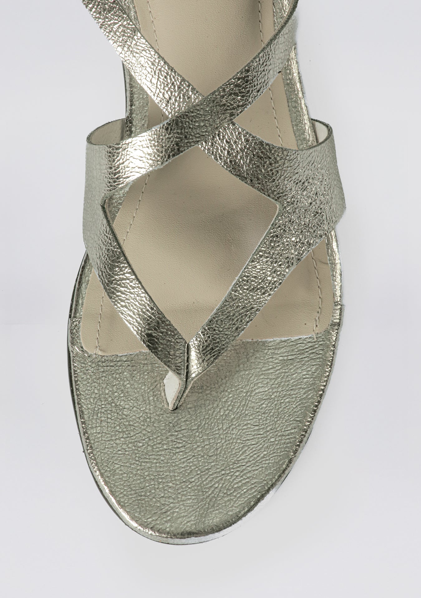 Rasteira Mykonos Crackle Silver