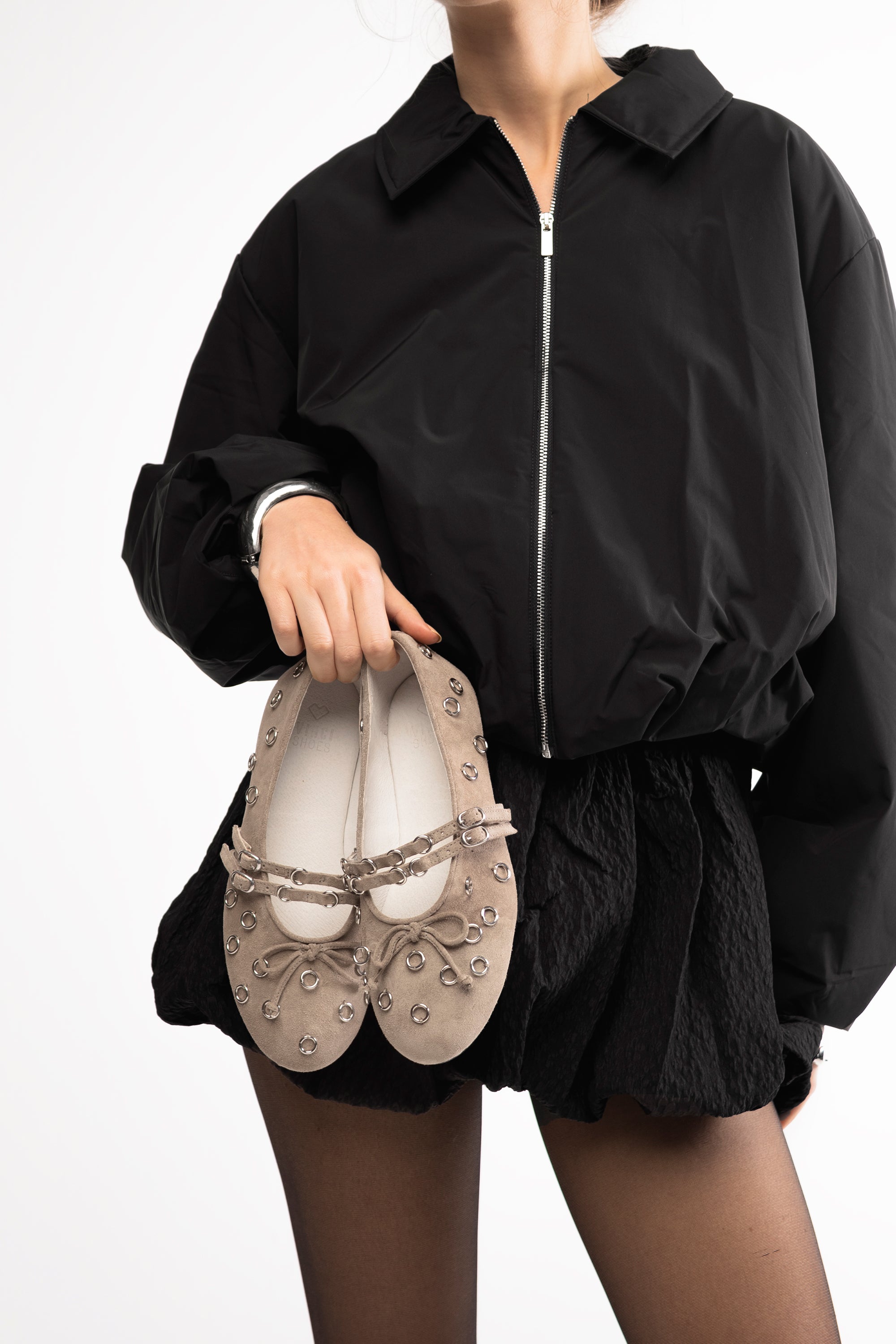 Sapatilha Monique Camurça Chumbo