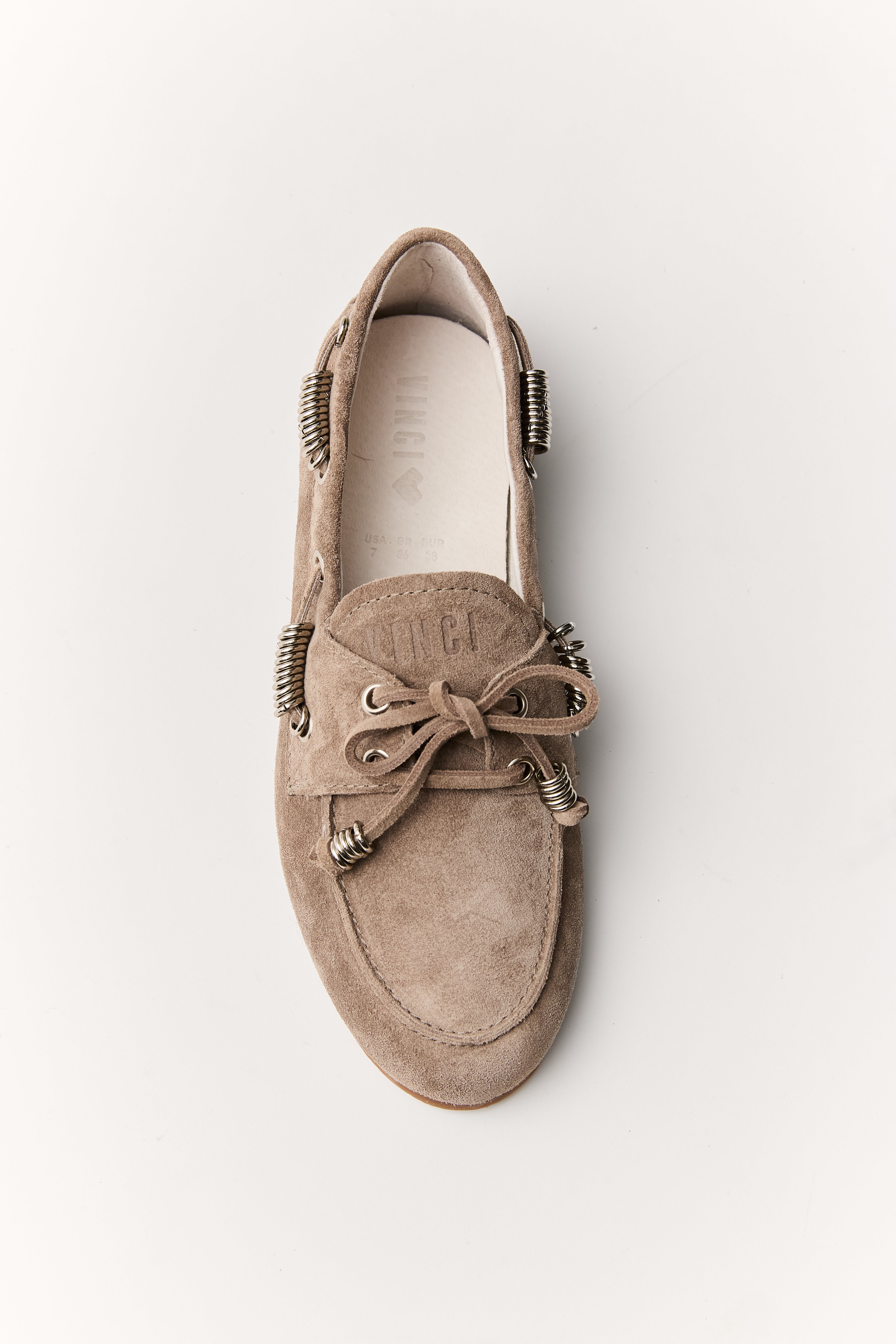 Mocassim Valência Studded Camurça Chumbo