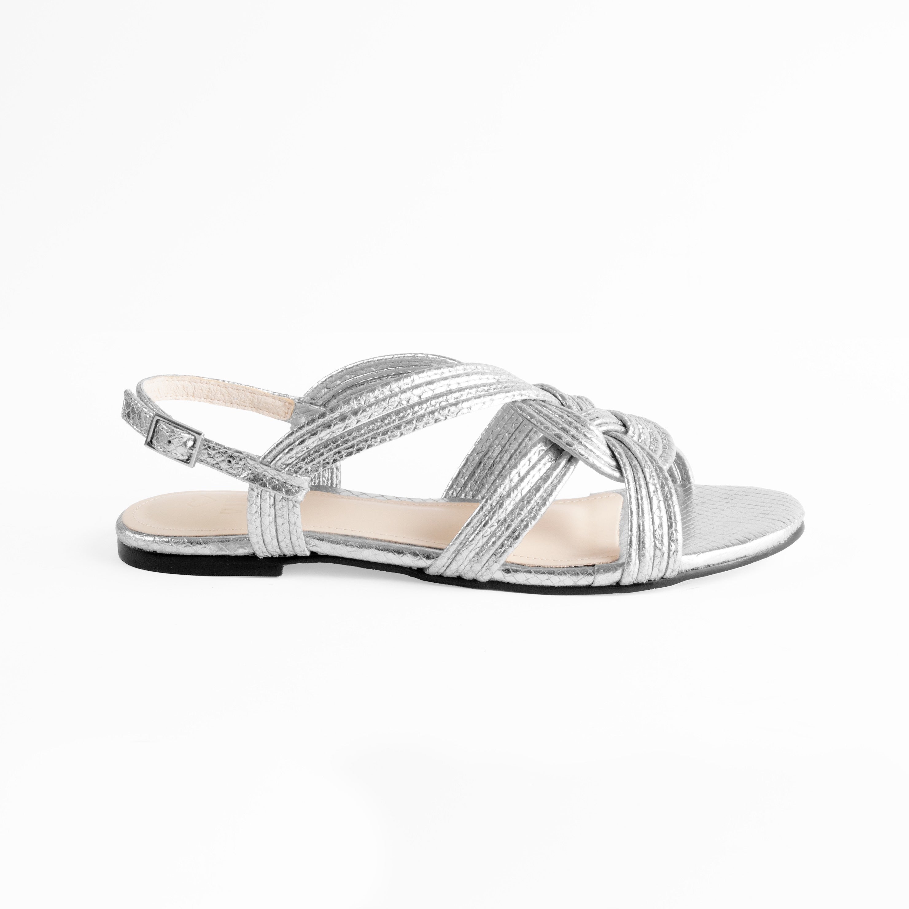 Rasteira Bruna Snake Silver