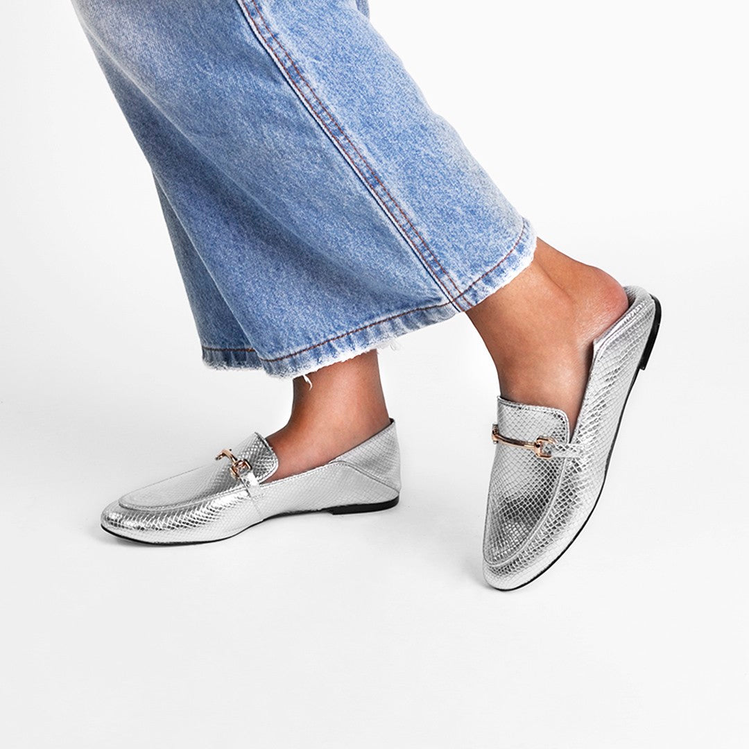 Loafer Boston Snake Silver