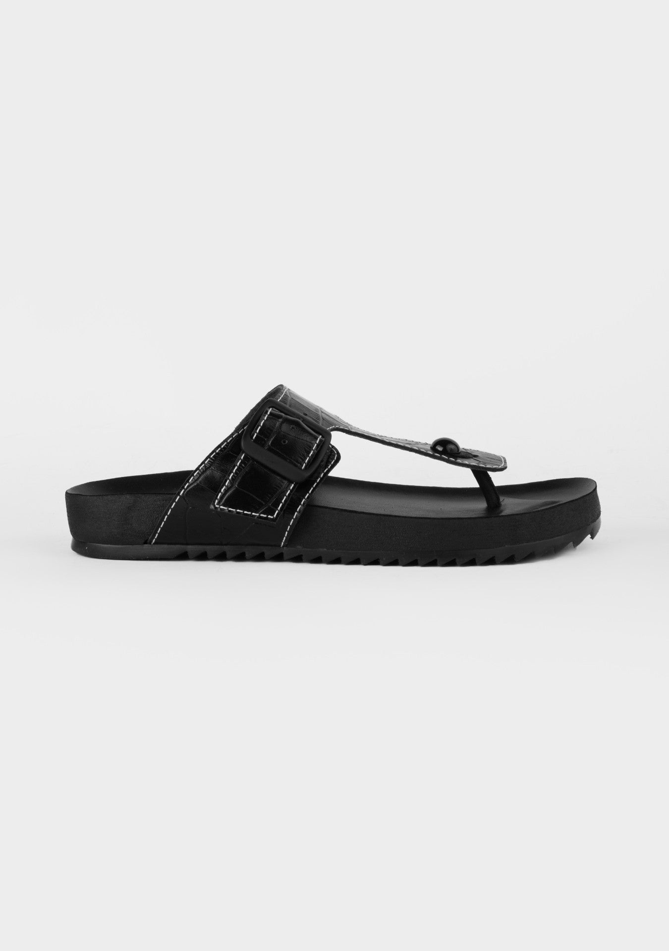 Flat Becky Croco Black