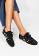 Sneaker Violet Studded Camurça Black