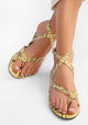 Rasteira Anissa Python Yellow