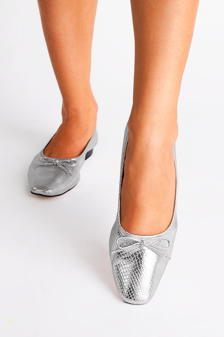 Sapatilha Dafne Snake Silver