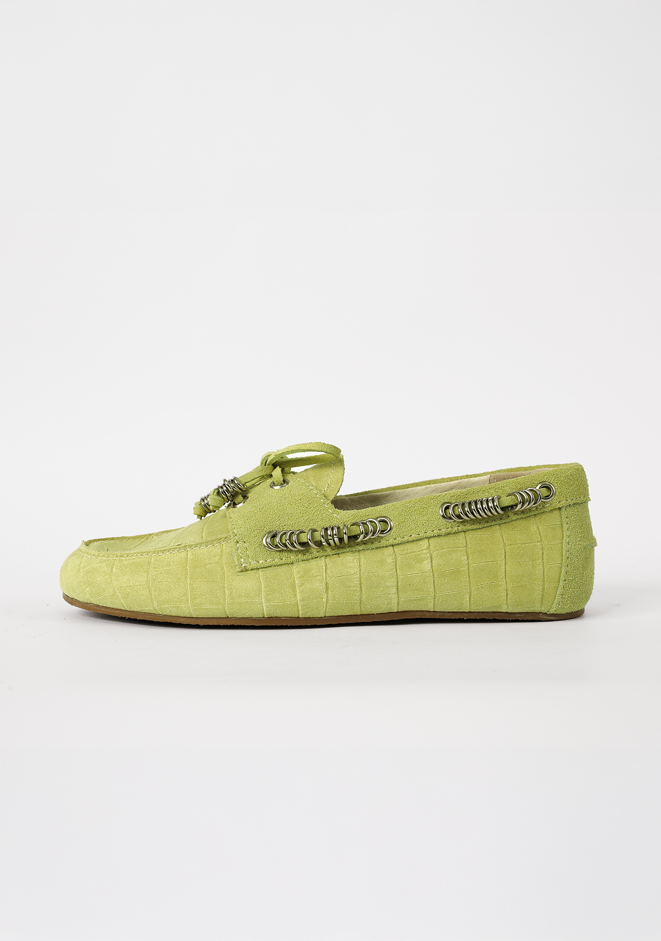 Mocassim Valência Studded Croco Pear