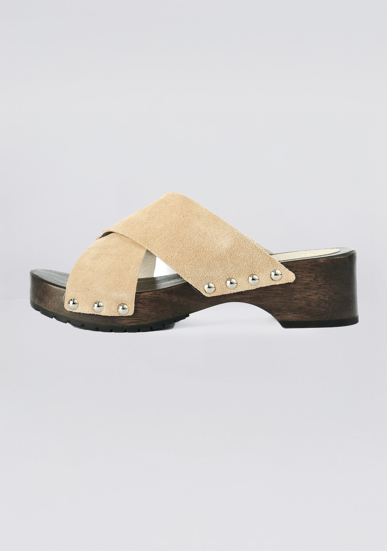 Tamanco Clog Mikaela Camurça Sand