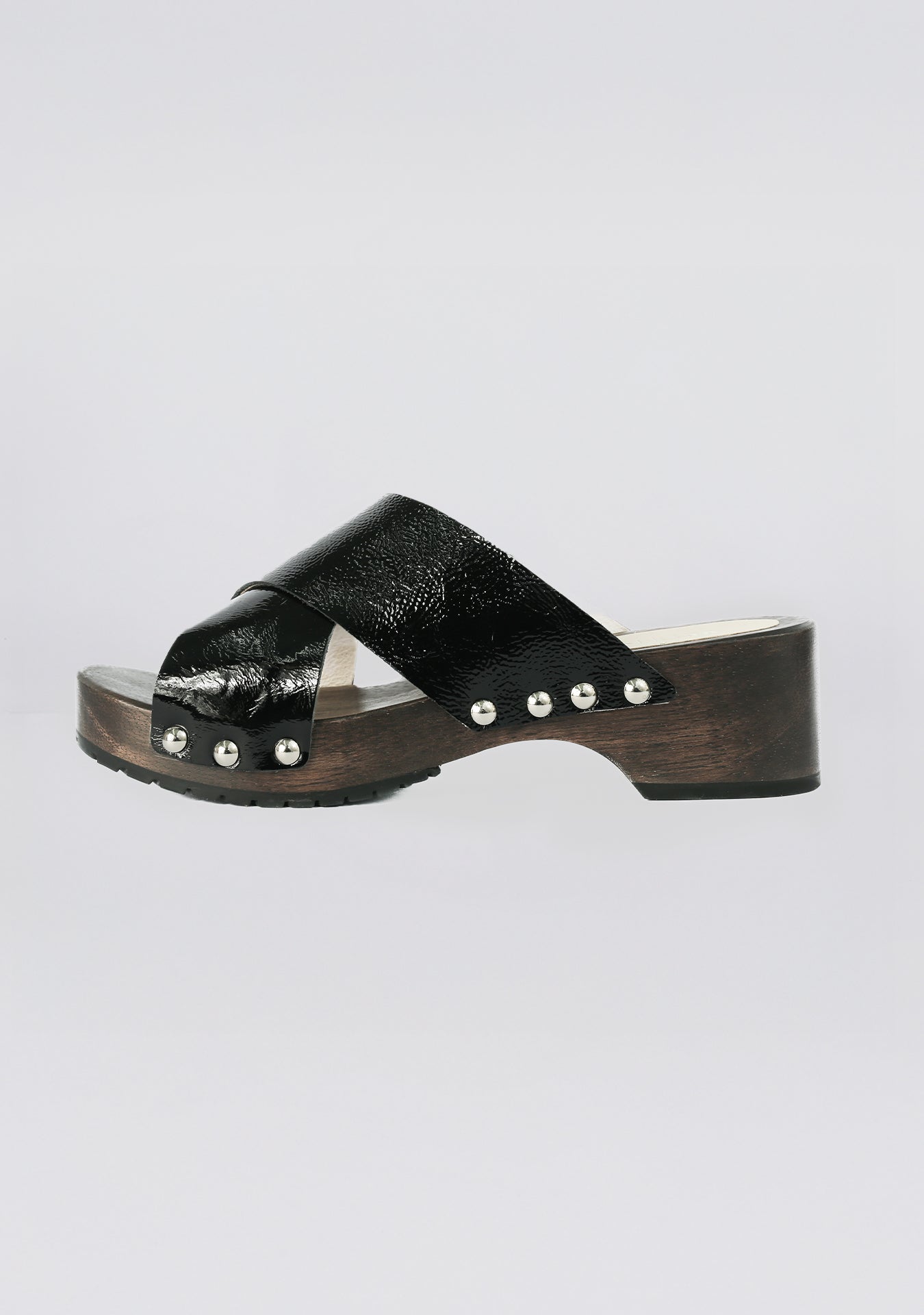 Tamanco Clog Mikaela Shiny Black
