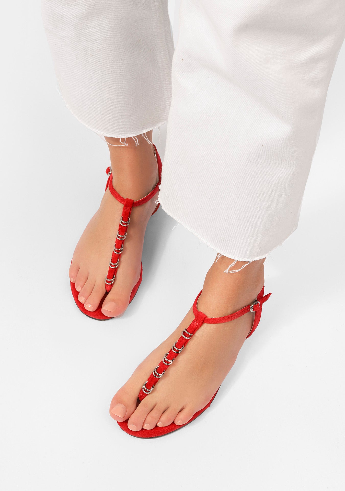 Rasteira Salina Camurça Red