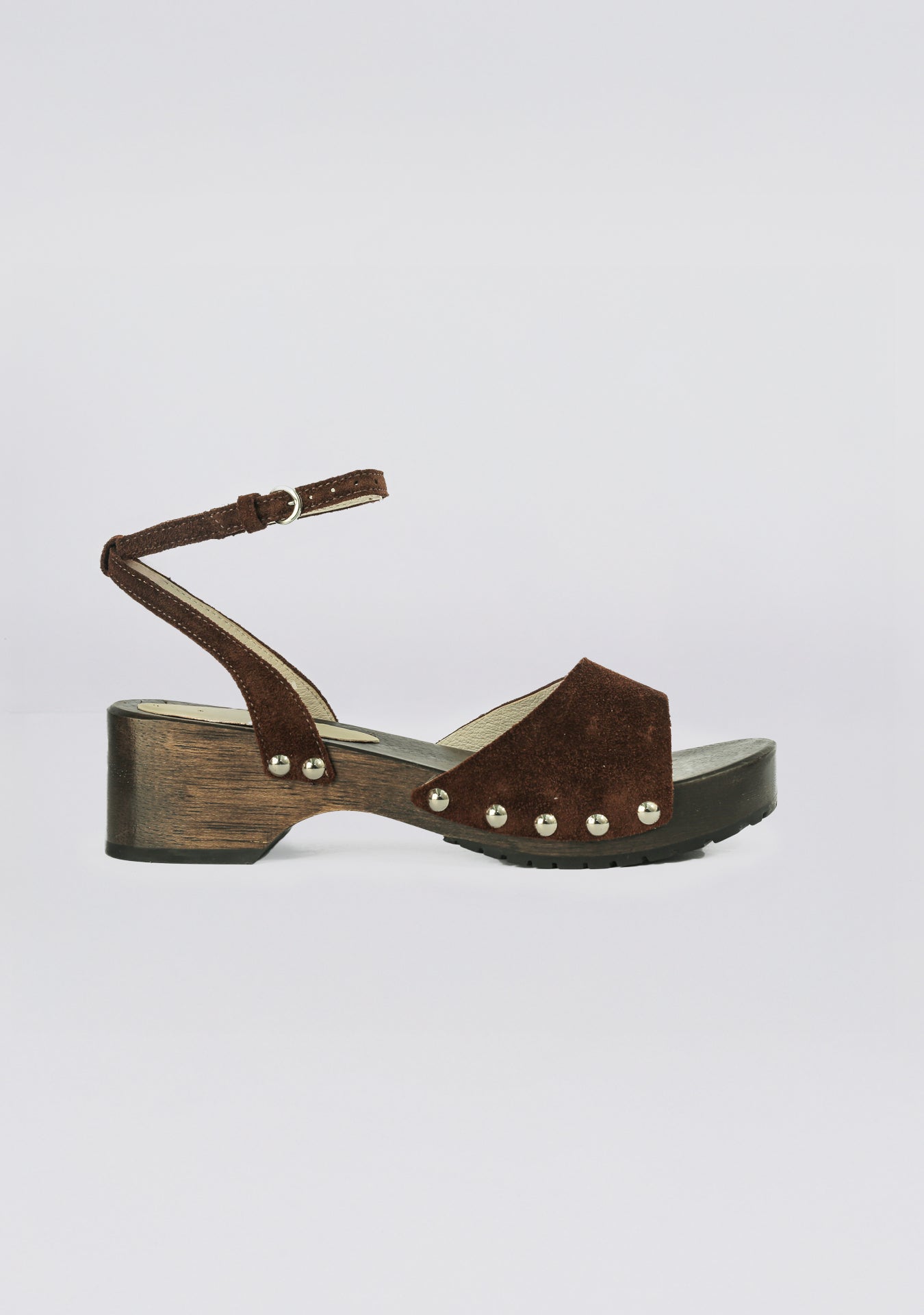 Sandália Clog Stacey Camurça Chocolate