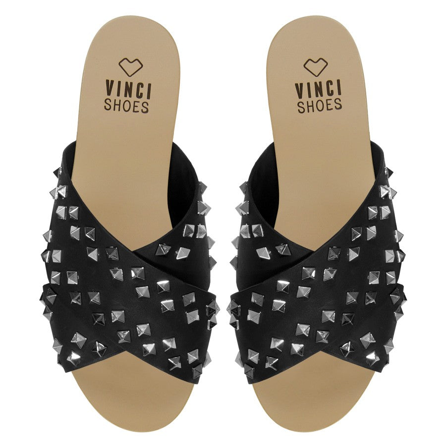 Rasteira Nice Studded Black Ônix Tamanho