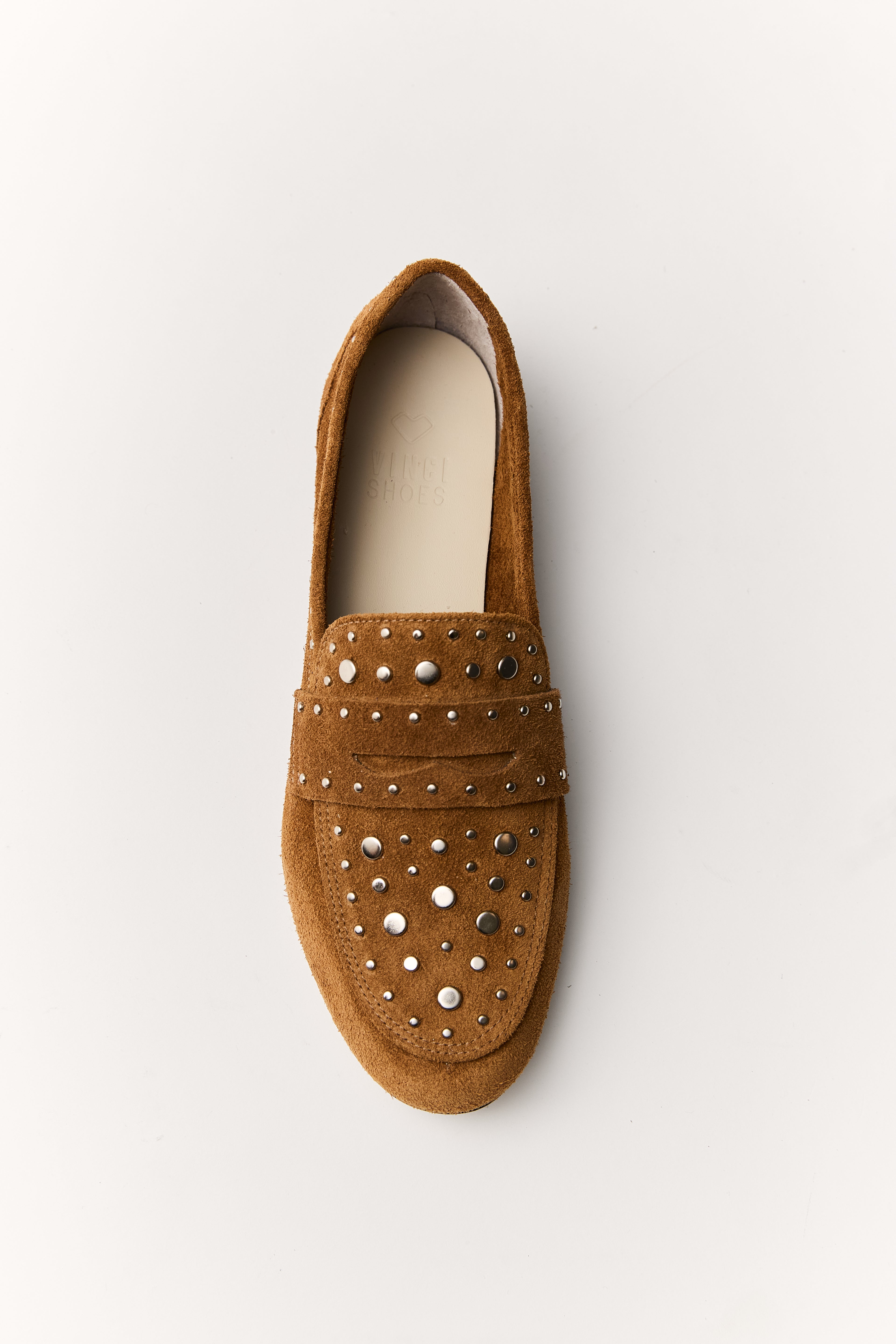 Loafer Leni Studded Camurça Capuccino
