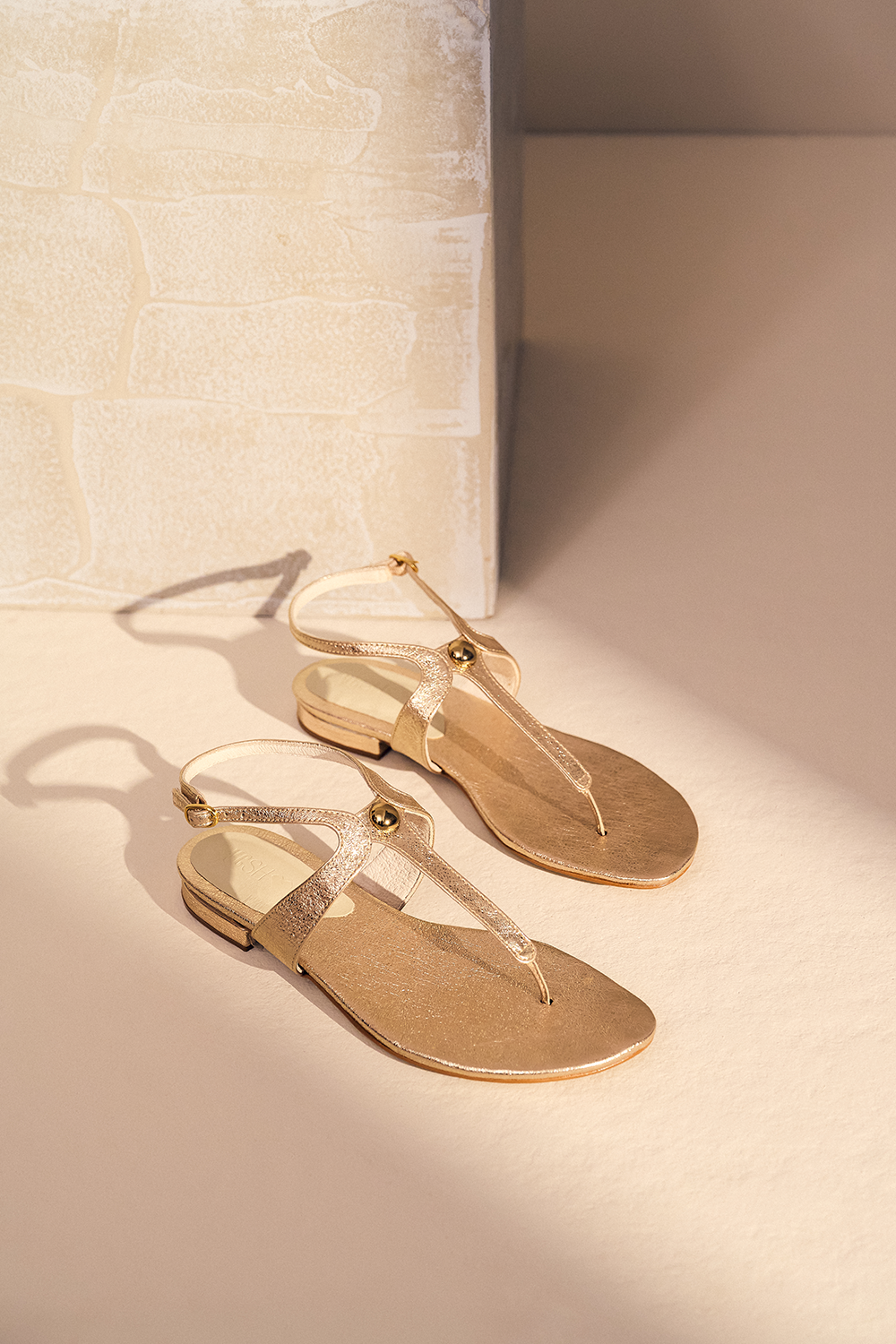 Rasteira Lua Crackle Gold