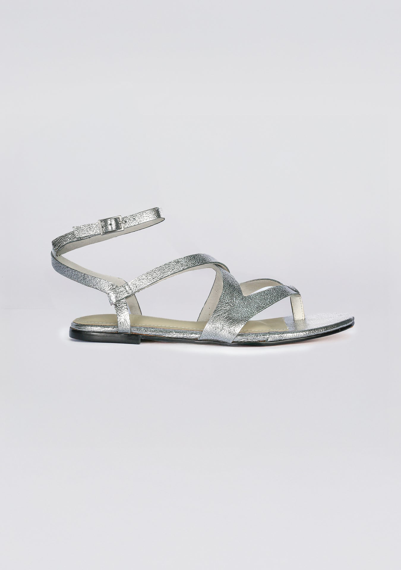 Rasteira Mykonos Crackle Silver