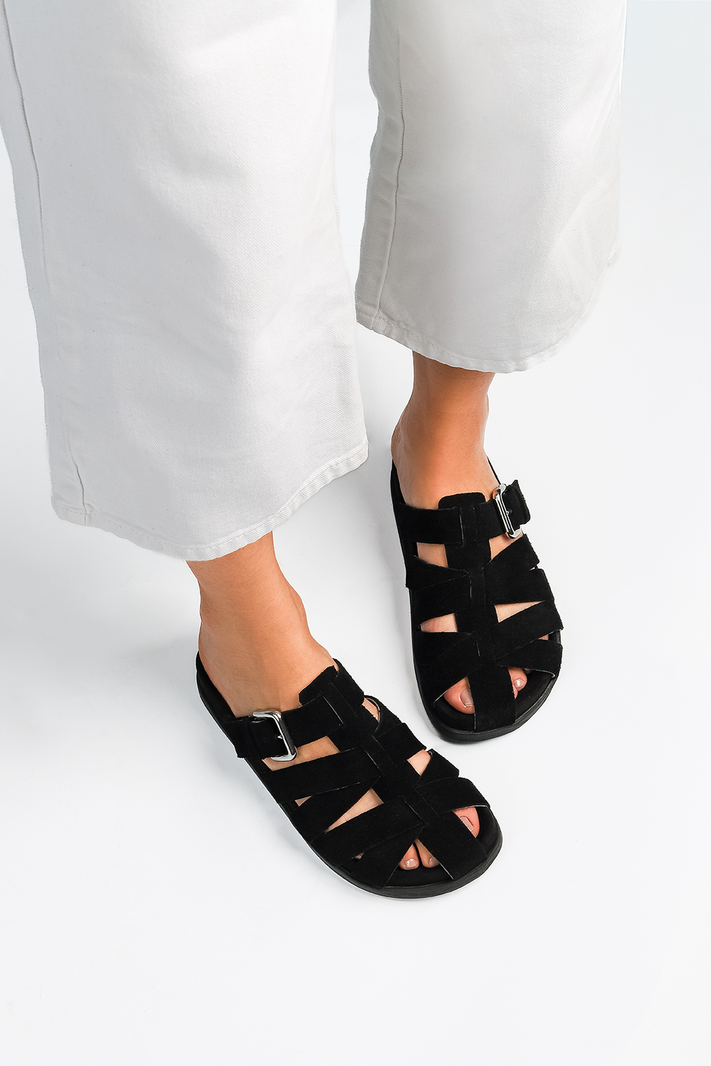 Flat Pérola Camurça Black